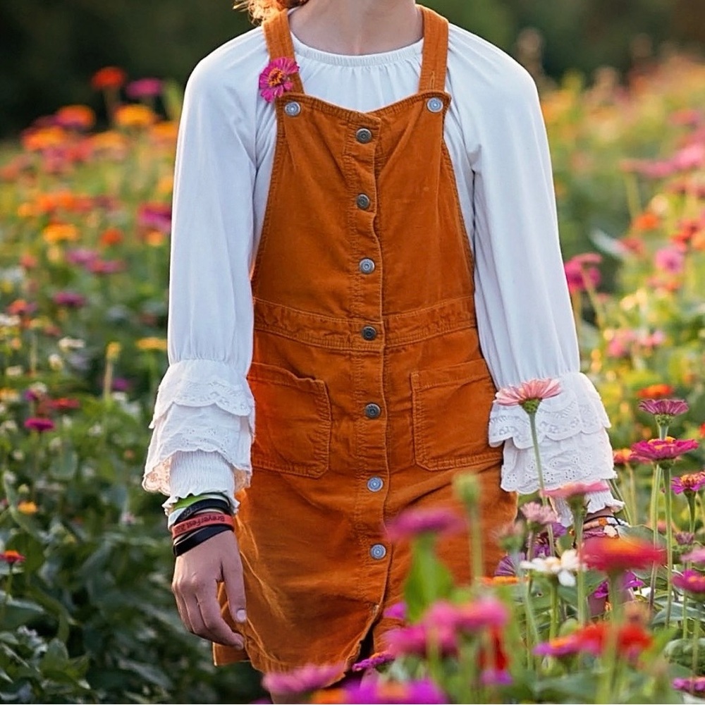 Old Navy corduroy Dress girls size 12 Kids Casual Dress Orange overall